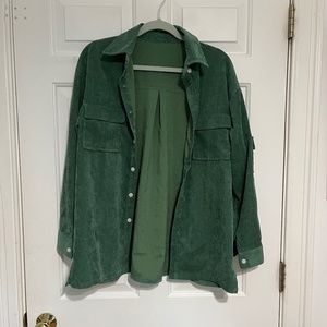 Shein Corduroy Button Down Long sleeve with pockets